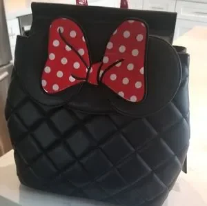 NWT Dani Quilted Black Disney\'s Minnie Mouse Red Bow Mini Backpack s-l400.jpg main image 3